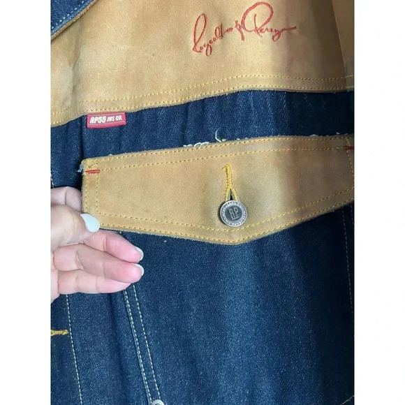 RP55 Vintage Mens Long Sleeve Collared Denim Jeans Jacket XXXL - Picture 3 of 7